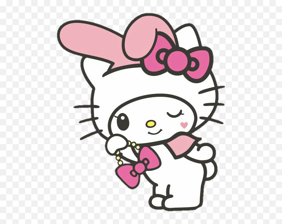 Cute Hellokitty Mymelody Cosplay - Cute Cartoon Hello Kitty Png,My Melody Transparent