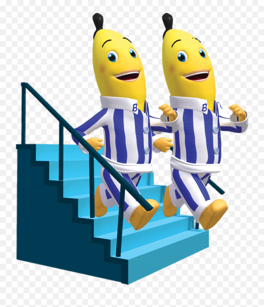 Bananas In Pyjamas Walking Down The Stairs Transparent Png - Animated Bananas In Pyjamas,Stairs Png
