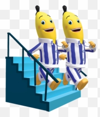 Bananas In Pyjamas Walking Down The Stairs Transparent Png - Animated