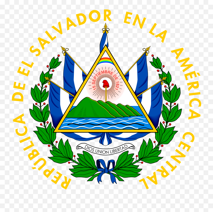 Coat Of Arms El Salvador - El Salvador Flag Emblem Png,El Salvador Flag Png