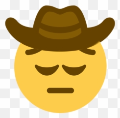 Sad Cowboy Hat Emoji Transparent Png - Sad Cowboy Emoji,Sad Emoji ...