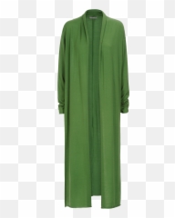 Know - HOW Super long shawl collar green cardigan Cardigan png