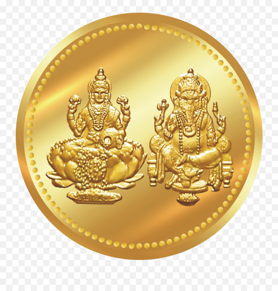 Lakshmi Gold Coin Png Transparent Image - Lakshmi Ganesh Gold Coins,Gold Coins Png