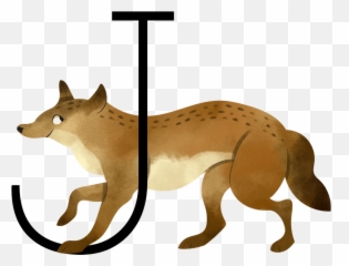 Watercolor Jackal Letter J - Photos By Canva Dog Png,Jackal Png