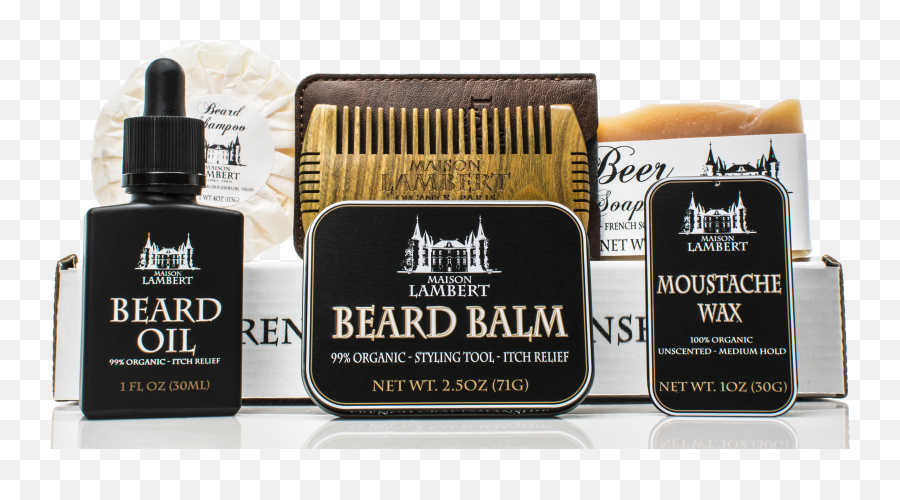 Download Maison Lambert Ultimate Beard Kit Kraft Box - Full Beard Png,French Mustache Png