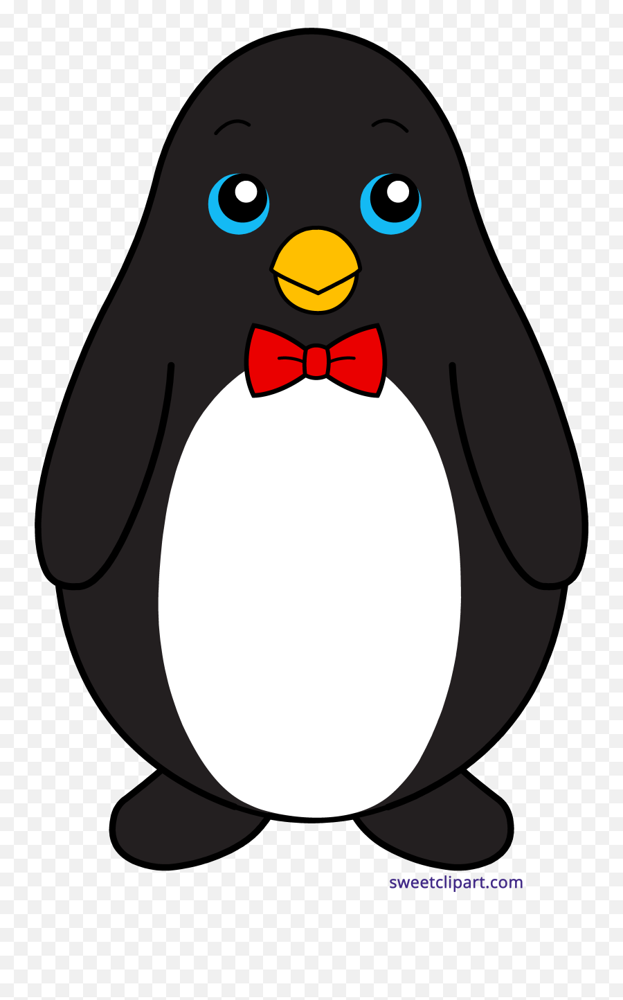 Penguin Black Sweet Clip Art - Cartoon Penguin With Bow Tie Png,Penguin Transparent