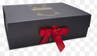 Red Gift Ribbon Png - Black Gift Box With Red Ribbon