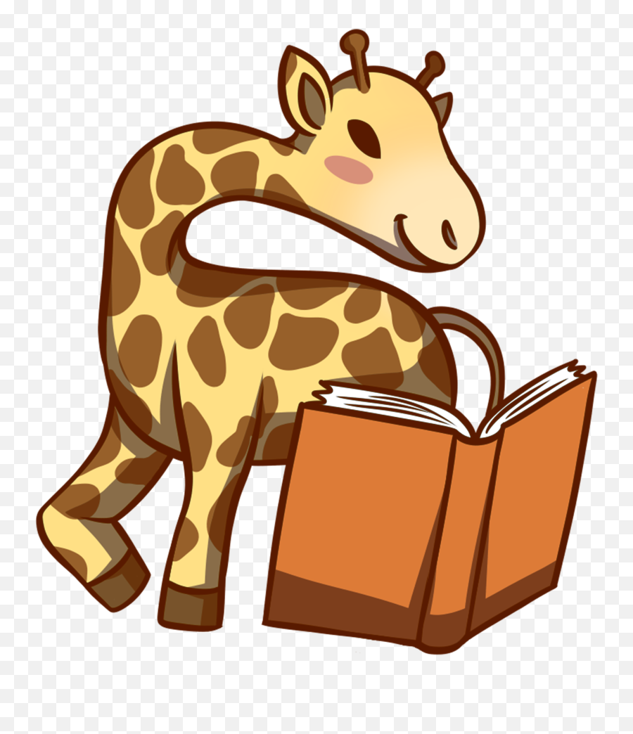 Download Giraffe Reading Book - Giraffe Reading A Book Clipart Png,Giraffe Transparent