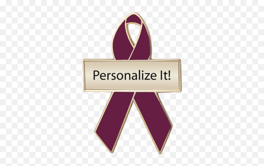 Burgundy Awareness Ribbons Lapel Pins Personalized Cause - Awareness Ribbon Png,Cancer Ribbon Logo