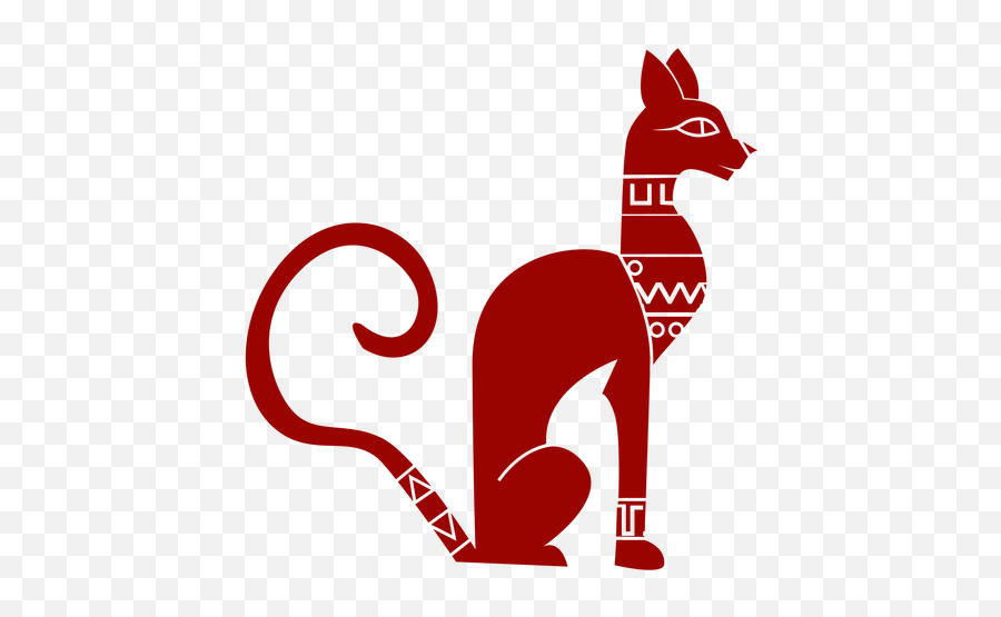 Cat Muzzle Ear Tail Pattern Detailed Silhouette Animal - Animal Figure Png,Cat Tail Transparent