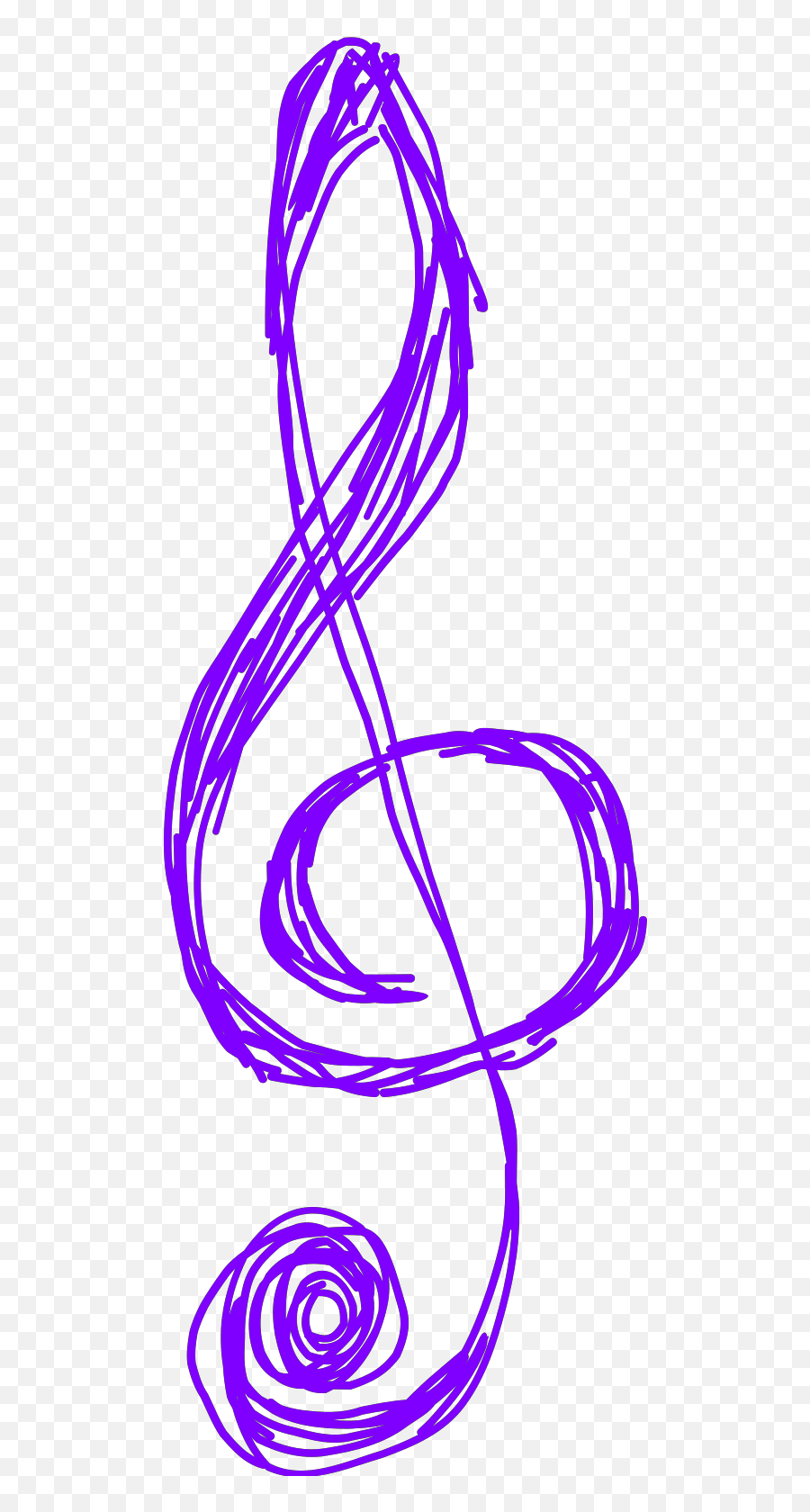 Purple Treble Clef Svg Vector Clip Art - Hand Drawn Treble Clef Png,Transparent Treble Clef