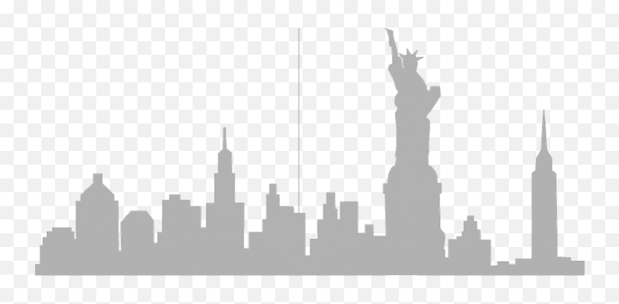 New York City Skyline Silhouette Wall - Statue Of Liberty Silhouette Png,New York City Skyline Png