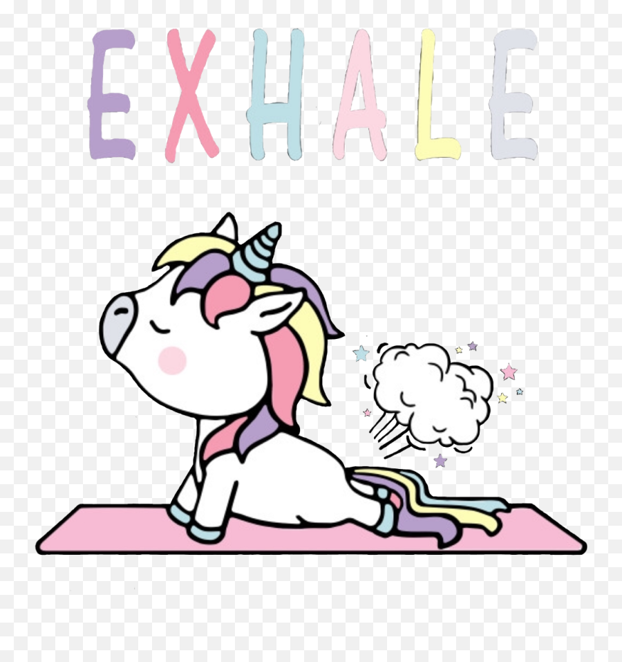 Download Unicorn Exhale Fart Yoga Freetoedit - Yoga Fart Png Unicorn Yoga Fart,Fart Png