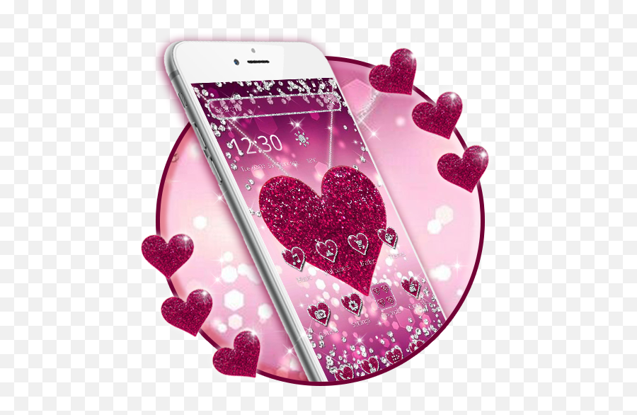 Amazoncom Sparkling Pink Heart Theme Appstore For Android - Love Themes App Download Png,Pink Sparkles Png