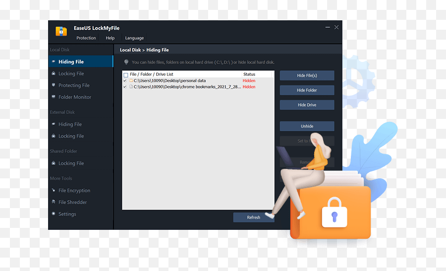 Easeus Lockmyfile - Encrypt And Hide Your Folders From Other Technology Applications Png,Local Disk Icon