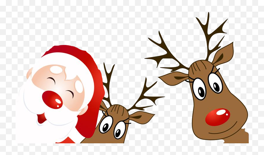 Santa And Reindeer Clipart - Santa And Reindeer Clipart Png,Reindeer Clipart Png