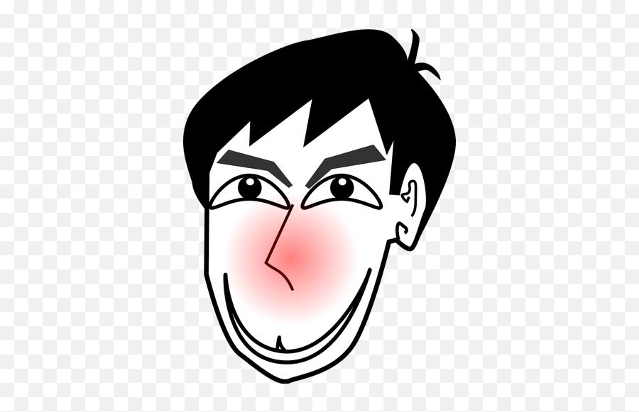 Man Blushing Public Domain Vectors - Mien Expression Png,Shy Guy Icon
