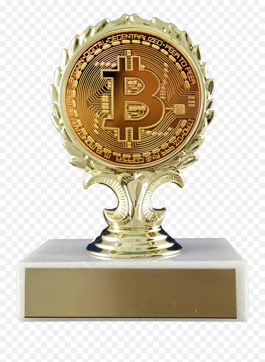 Bitcoin Logo Trophy - Marco Zero Square Png,Bit Coin Logo