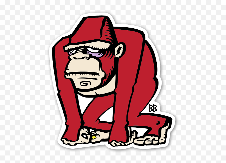 Bobby Red Gorilla Sticker - Stickerapp Sticker Png,Gorilla Cartoon Png