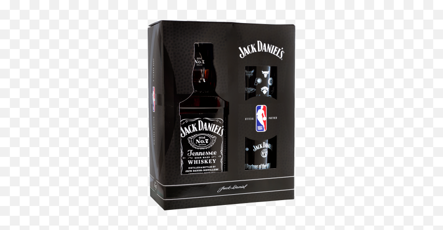 Jack Danielu0027s Old No 7 Tennessee Whiskey Nv 750 Ml Gift Set With Two Nba Rocks Glasses - Jack Daniels Nba Png,Jack Daniels Bottle Png