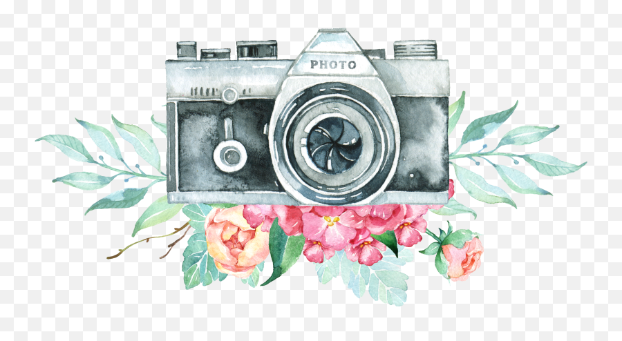 Camera Logo Png Royalty Free Stock - Vintage Camera With Flower,Vintage Camera Png