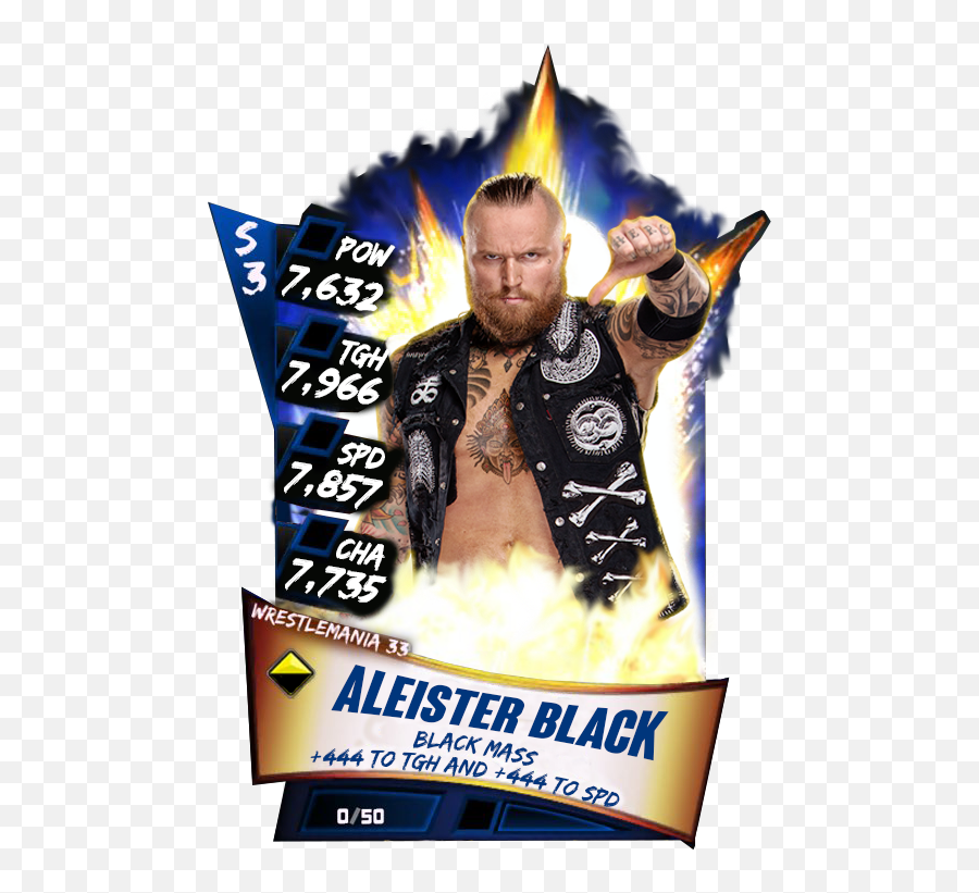 19 Apr - Wwe Supercard Template Png,Aleister Black Png