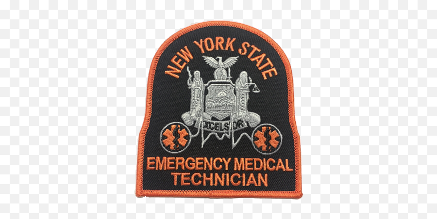 New York State Emt Patch - Blackorange Label Png,New York State Png