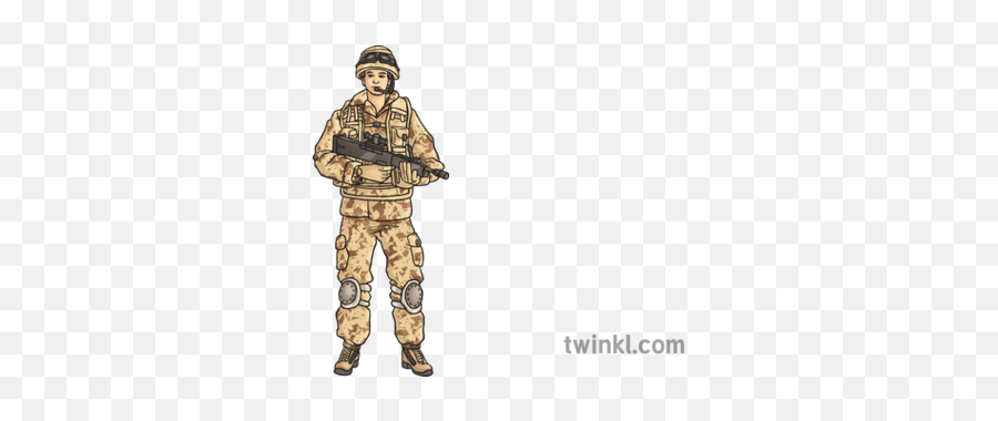 Modern Day British Army Soldier Illustration - Twinkl British Soldier Uniform Modern Art Png,Us Soldier Png