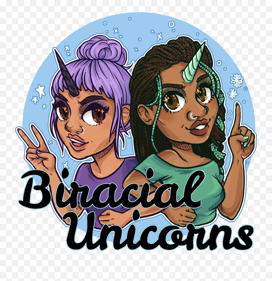 Mixed Girl Cartoon Hd Png Download - Biracial Unicorns,Girl Cartoon Png