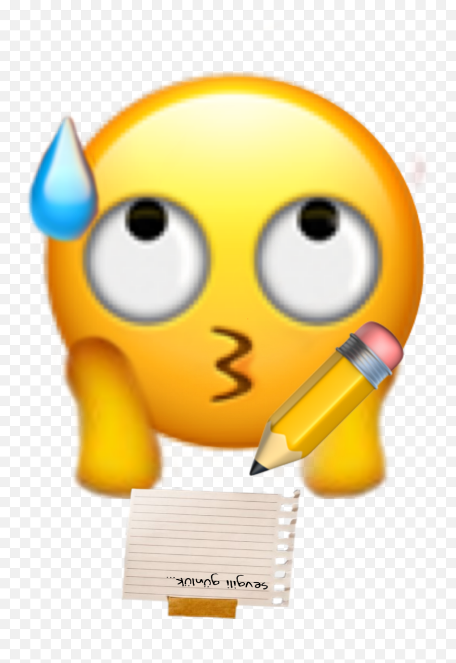 Apple Emoji School Writing Sticker By Tunayanardag07 - Transparent Eye Roll Emoji Png,School Emoji Png