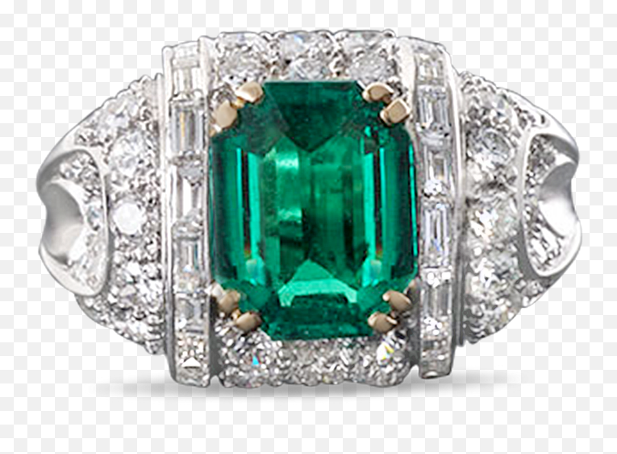 Emerald Gem Png - Colombian Emerald And Diamond Ring Solid,Emerald Png