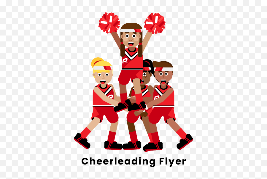 Cheerleading Team Positions - Transparent Go Team Cheerleading Clipart Png,Flyer Png