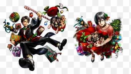 Aot Tactics - Christmas Eren U0026 Mikasa Shingekinokyojin Attack On Titan Tactics Christmas Png,Eren Png