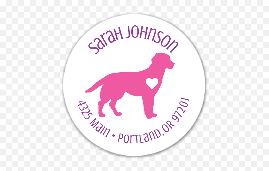 Pink Heart Address Labels Circle - Caution Signs Png,Pink Dog Logo