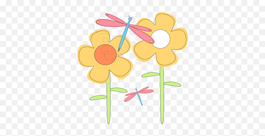 Download Season Clipart Spring Flower - Dragonfly In The Cute Spring Flower Clipart Png,Spring Flower Png