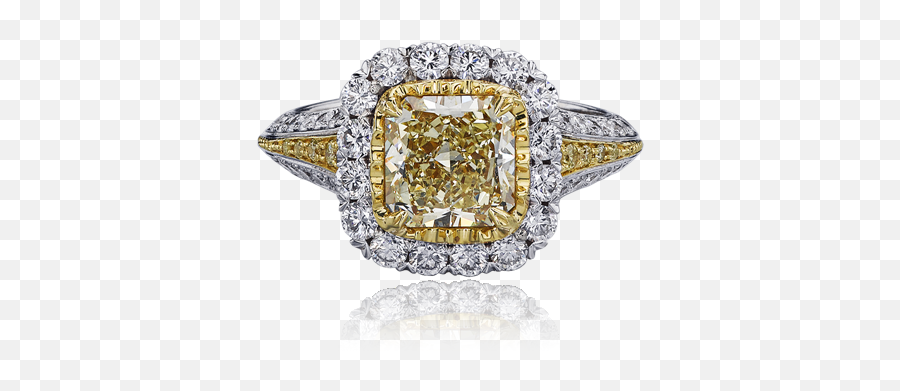 Download Hd Christopher Designs Ring With Fancy Light Yellow - Engagement Ring Png,Yellow Diamond Png