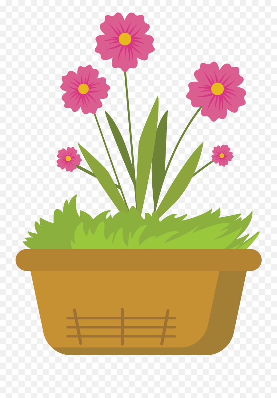 Spring Pink Flower Basket Fat Icon Graphic By Goodtelangid - Floral Png,Overweight Icon
