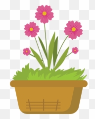 Spring Pink Flower Basket Fat Icon Graphic By Goodtelangid - Floral png