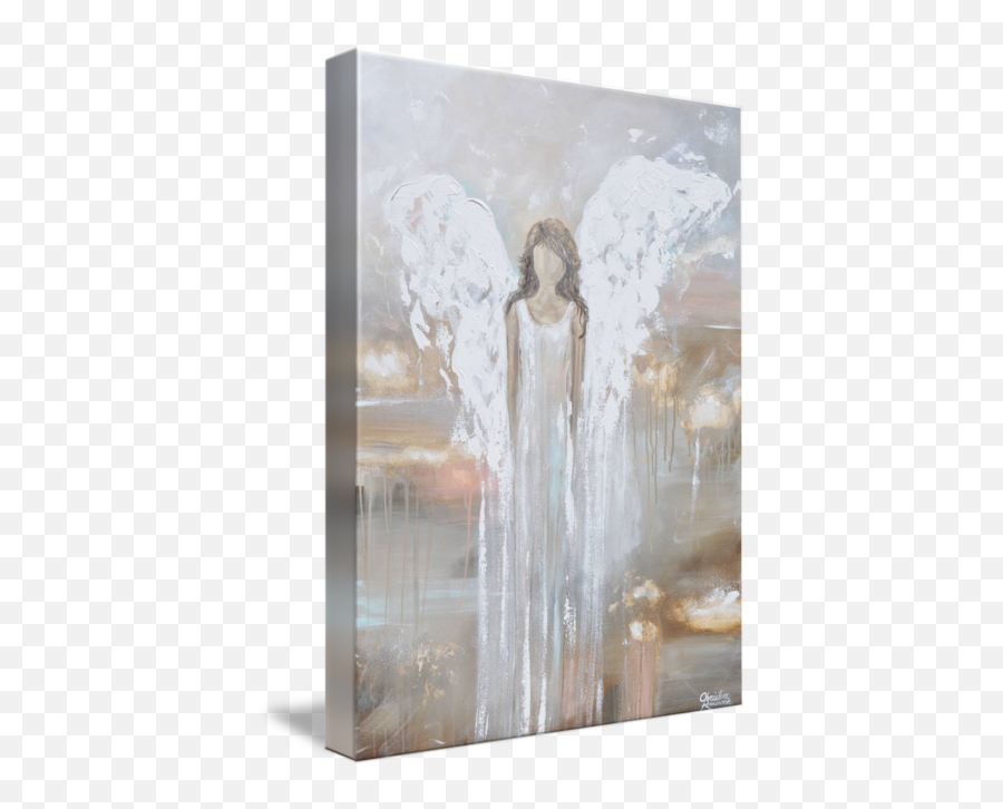 Delicate Strength Giclee Print Abstract Angel Painting Fine Art Guardian Home Canvas Wall - Painting Abstract Angels Png,Palette Knife Icon