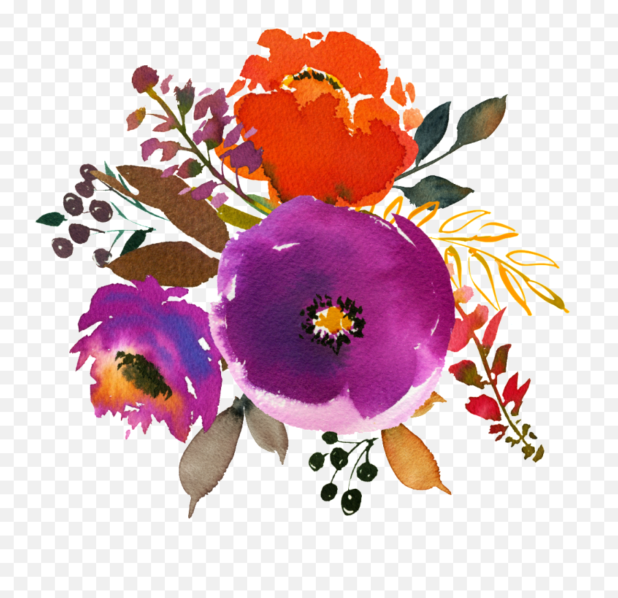Download Hd Hand Painted Cartoon Pansy Flower Png - Portable Network Graphics,Flower Cartoon Png