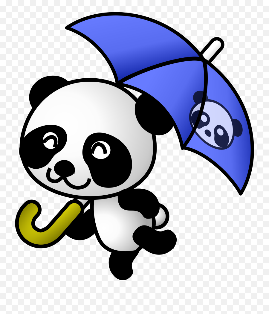 Panda Clipart Cartoon Hd - Panda Umbrella Clipart Png,Panda Cartoon Png