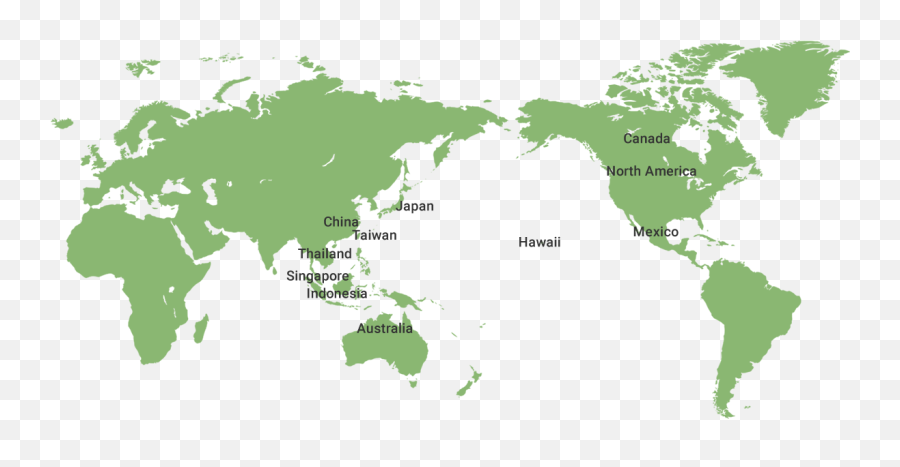 Region Ito En Global Website - World Map With Asia In Middle Png,Japan Map Png