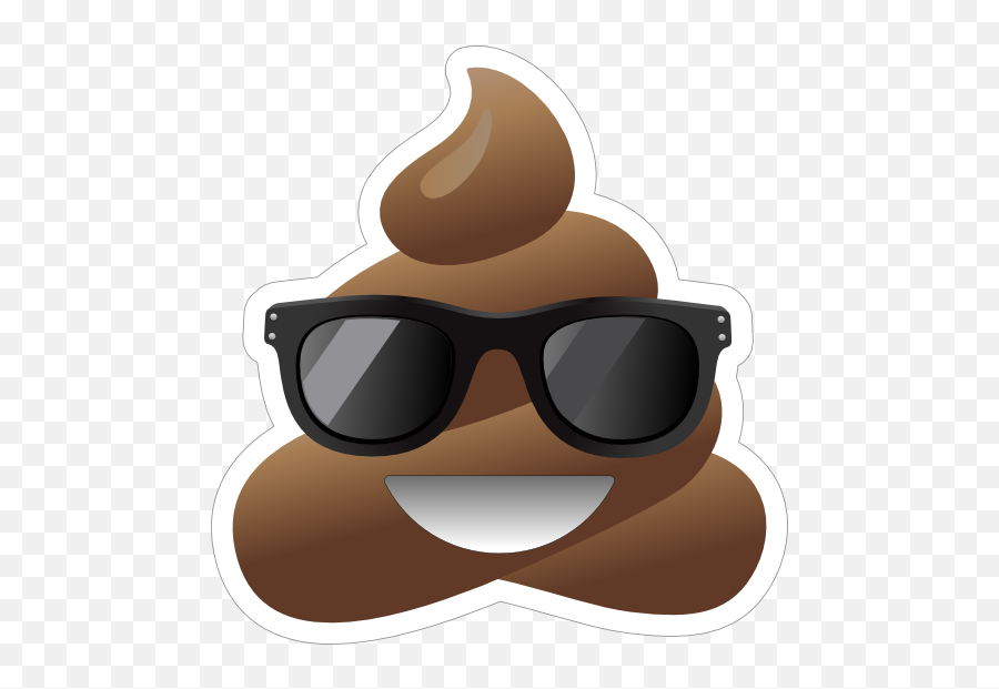 Sunglasses Poop Emoji Sticker - Poop Emoji With Sunglasses Png,Sunglasses Emoji Png