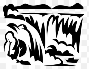 Vector Illustration Of Niagara Falls Waterfalls Straddle - Black Png