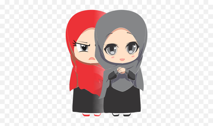 Cute Muslim Cartoon Girl Islam Peace Png - Islamic Cute Couple Animation, Muslim Png - free transparent png images 
