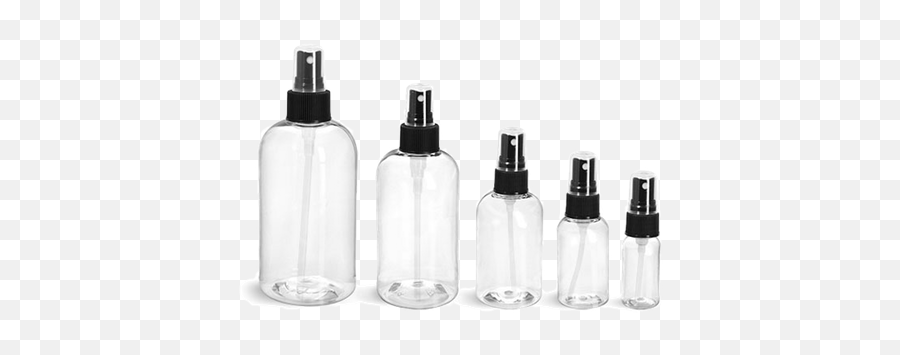 Plastic Spray Bottles With Black Fine Mist Sprayers Clear - Spray Bottles Bulk Png,Mist Transparent