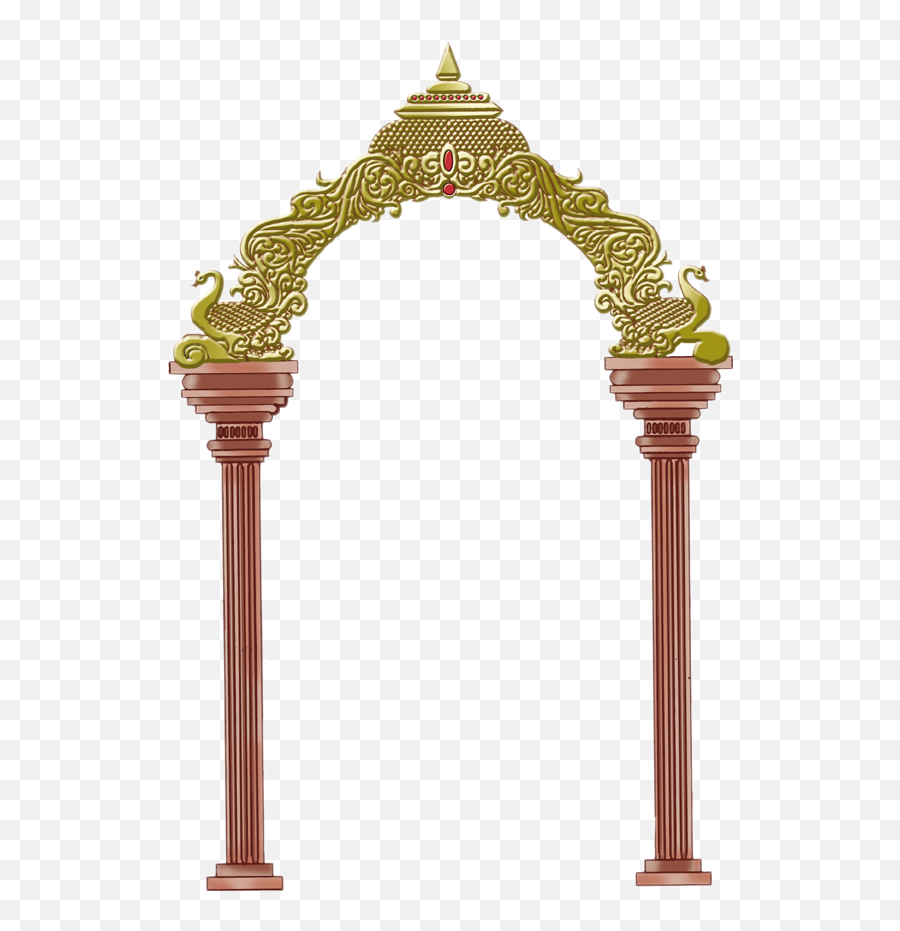 Download Peacock Clipart Colour Frame - Temple Frame Png,Arch Png