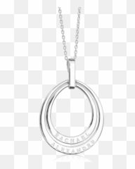 Personalised Double Ring Tear Drop Pendant - Small Solid png