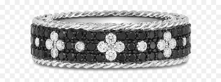 18kt Gold Ring With Black And White Fleur De Lis Diamonds - Bracelet Png,White Ring Png