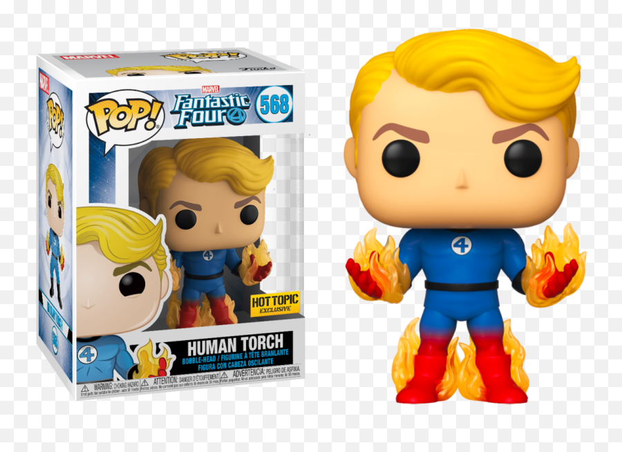 Fantastic Four Human Torch Suited Hot Topic Exclusive - Funko Pop Human Torch 568 Png,Human Torch Png